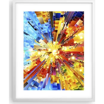 Obraz Obraz plakát na zeď v bílém rámu 40x50 abstrakce plakáty do obýváku