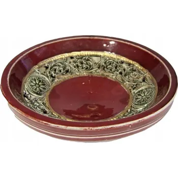 Talíř Talíř bordó kulatý ozdoba dekorace