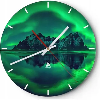 Hodiny Nástěnné hodiny do kuchyně 30x30 Zorza Skleněné hodiny do obýváku Loft Tiché