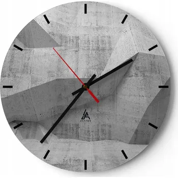 Hodiny Velké nástěnné hodiny 40x40 Abstrakce Skleněné hodiny Kulatý Tiché