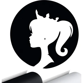 Samolepicí dekorace na vozidlo NÁLEPKA na auto Silueta PANENKA PRINCEZNA PRINCESS 15x15 cm