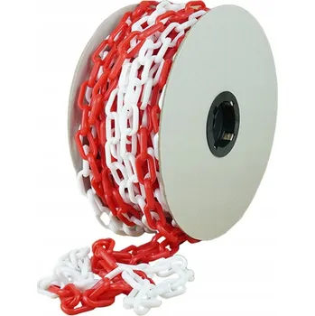 Řetěz Výstražný řetěz bílo-červený 6mm ROLE 25m