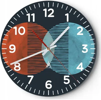 Hodiny Kuchyňské nástěnné hodiny 30x30 Abstrakce Moderní skleněné hodiny Tiché