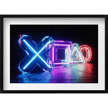 Obraz Obraz v rámu do obýváku Symboly hráče - znaky na ovladači konzole 70x50 cm