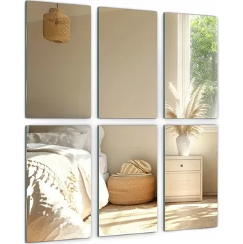 Zrcadlo Samolepky Zrcadlové Nálepky na Zeď Skleněné Pásy Bez Rámu