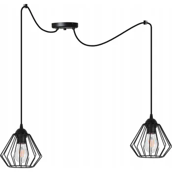 ZÁVĚSNÉ STROPNÍ SVÍTIDLO ČERNÝ DVOUITÝ LUSTR PAVOUK LOFT MODERNÍ