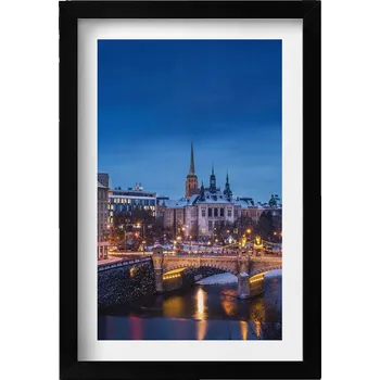 Obraz Dekorativní obraz v černém rámu na zeď Panorama Plzeň Česká republika 20x30 cm