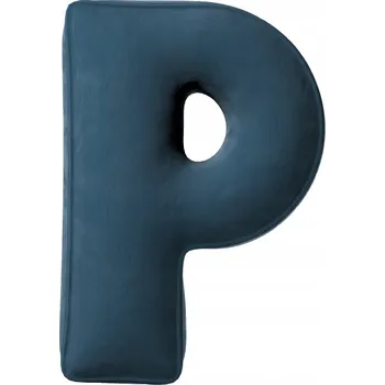 Polštář Sametový Polštář s písmenem P, 40 cm VELKÝ světle modrá