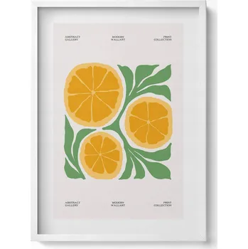 Obraz Dekorativní obraz v bílém rámu do obýváku Ilustrace rostlin a květin 50x70 cm