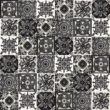 Venkovní dlažba Čtvercová dlaždice Cerames 10,5 x 10,5 cm – bílá, černá, odstíny šedé a stříbrné, vícebarevná