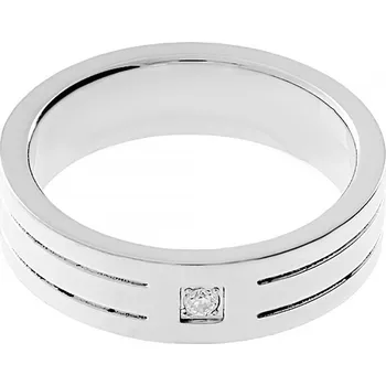 Souprava šperků MPM Snubní ocelový nerezový prsten 5718 (velikost 56) - stříbrné barvy