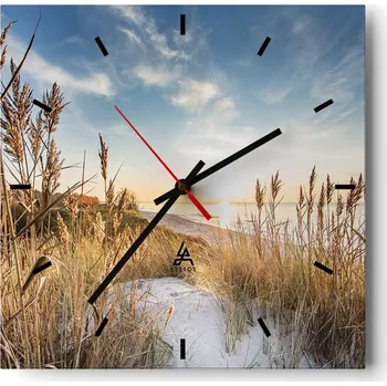 Hodiny Velké nástěnné hodiny 40x40 Krajina Skleněné hodiny Tiché