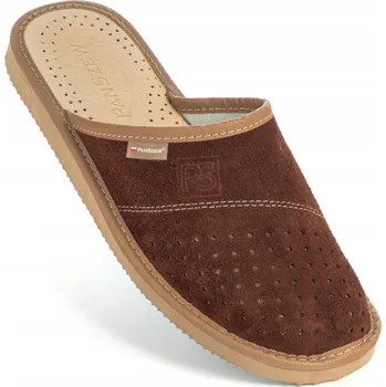 Pánské pantofle Pánské kožené Papuče s dírkami Airy House Slippers 40-46 PanSzew