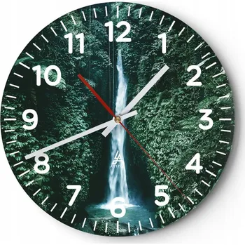 Hodiny Nástěnné hodiny do obýváku 40x40 Krajina Kulatý Skleněné hodiny Loft Tiché