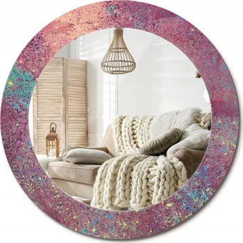 Zrcadlo Zrcadlo s potiskem do koupelny, kuchyně, předsíně - Festival barev, průměr 60 cm