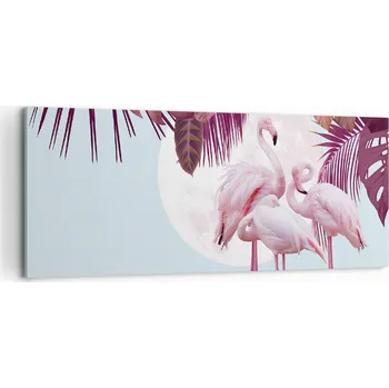 Obraz Foto obraz na plátně canvas 100x40 plameňáci do obýváku ložnice na zeď velký