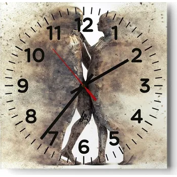 Hodiny Kuchyňské nástěnné hodiny 30x30 Abstrakce Skleněné hodiny do obýváku Moderní Tiché