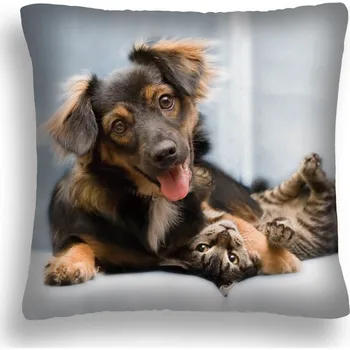 Polštář POLŠTÁŘ VELKÝ 50*50 PES 17 KOČKA A PES VÝROBCE