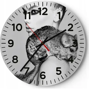 Hodiny Kuchyňské nástěnné hodiny 30x30 Žena Moderní skleněné hodiny do obýváku Tiché