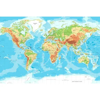 Fototapeta Fototapeta mapa světa v polštině na zeď 180x120