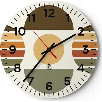 Hodiny Kuchyňské nástěnné hodiny 30x30 Abstrakce Moderní skleněné hodiny Tiché