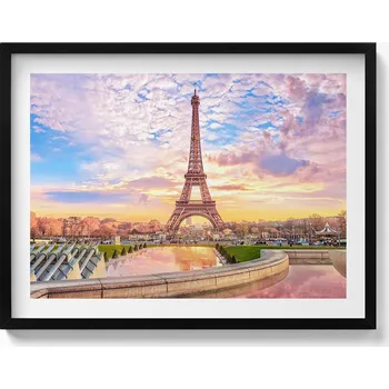 Obraz Stylový obraz v rámu Romantický pohled na Eiffelovu věž v Paříži 80x60 cm