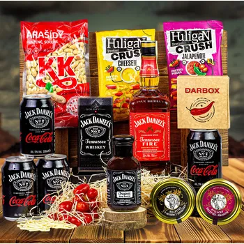 Dárkový potravinový koš Exkluzivní bedna s páčidlem Jack Daniel's Fire
