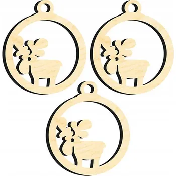 Obraz OZDOBY ŚWIĄTECZNE CHOINKOWE DREWNIANE Z58 3 ks