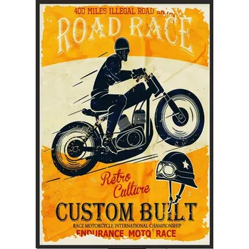 Obraz OBRAZ PLAKÁT V RÁMU 33x43 cm Garáž Motor P1851