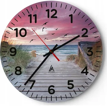 Hodiny Kuchyňské nástěnné hodiny 30x30 Krajina Moderní skleněné hodiny Tiché