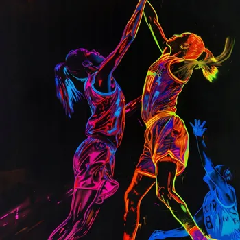 Plakát Plakát Basketbalový zápas bez rámu 100 x 100 cm