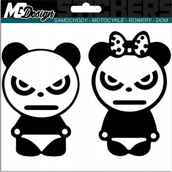 Samolepicí dekorace na vozidlo SAMOLEPKA na auto PANDY MEDVÍDCI ANGRY PANDA JDM 11x15
