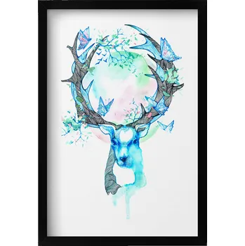 Obraz Dekorativní nástěnný obraz s rámem a grafikou loft Hierarchie ve Stádě 40x60 cm