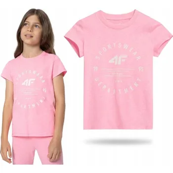 4F dětské tričko růžové bavlna velikost 146