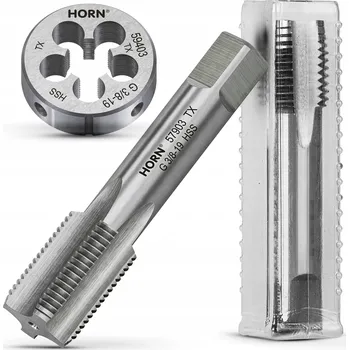 Závitořezný nástroj Závitník trubkový 3/8'' - 19 závitů na palec HSS DIN5157 válcový + kruhová závitová čelist