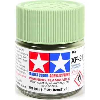 MODELÁŘSKÁ BARVA AKRYLOVÁ ZELENÁ MATNÁ TAMIYA 10ml XF-21 SKY (MATNÁ)