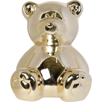 Pokladnička KERAMICKÉ POKLADNIČKA MEDVÍDEK ZLATÝ MALÝ 8,5X8X10,5 CM