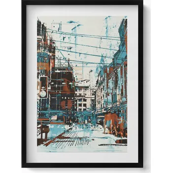 Obraz Dekorativní nástěnný obraz v černém rámu s grafikou Street Art 50x70 cm