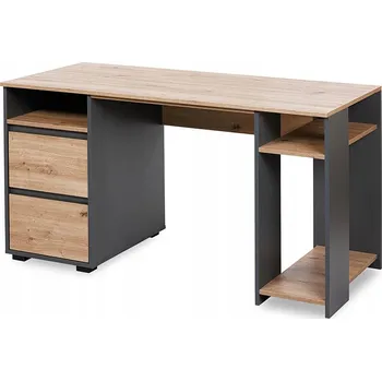 Psací stůl Psací stůl LittleSky by H.Klupś Jiřina antracit-dub 138x76 cm se 2 zásuvkami