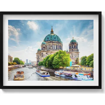 Obraz Obraz v černém rámu na zeď Berlínská katedrála Německo 80x60 cm