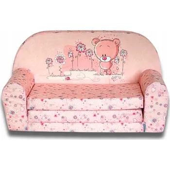 Pohovka Pohovka Galeriatrend Malá dětská pohovka Medvídek 78 x 104 cm látka růžová