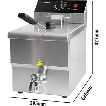 fritéza G.Gastro Elektrická fritéza - 300 mm - 8L - 3,25 kW - s vypouštěcím kohoutem