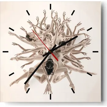 Hodiny Velké nástěnné hodiny 40x40 Abstrakce Skleněné tiché hodiny