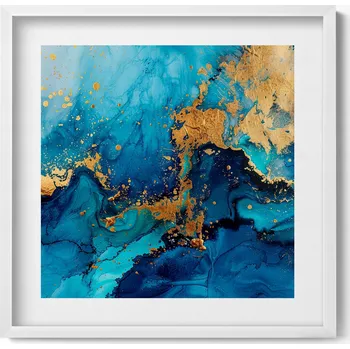 Obraz Dekorace, obraz s grafikou v krásném bílém rámu Glamour Abstrakce 50x50 cm