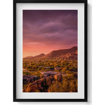 Obraz Nástěnný obraz v černém rámu Západ slunce nad North Scottsdale 50x70 cm