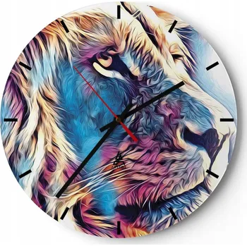 Hodiny Nástěnné hodiny do kuchyně 30x30 Zvířata Skleněné hodiny do obýváku Tiché