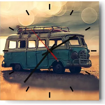 Hodiny Velké nástěnné hodiny na zeď 40x40 Motorismus Skleněné hodiny Tiché