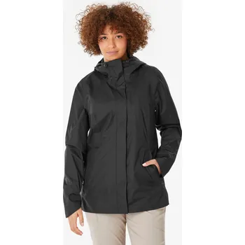 QUECHUA Dámská turistická nepromokavá bunda NH 500 3XL ČERNÁ