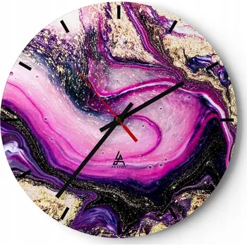 Hodiny Nástěnné hodiny ARTTOR skleněné kulatý 30 cm moderní tiché