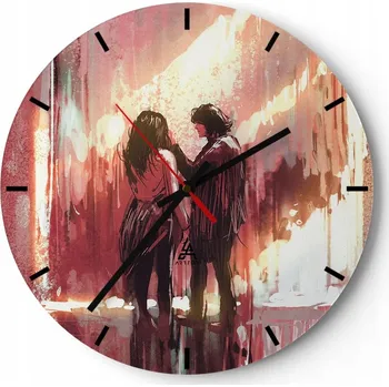 Hodiny Velké nástěnné hodiny 40x40 Abstrakce Skleněné hodiny Kulatý Tiché